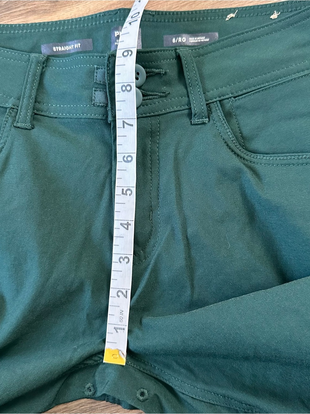 Prana Halle Straight Leg Pants Women 6 Green Hiking Stretch Mid Rise UPF Outdoor - Picture 10 of 13